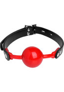 Master Series The Hush Gag Silicone Comfort Ball Gag - Red